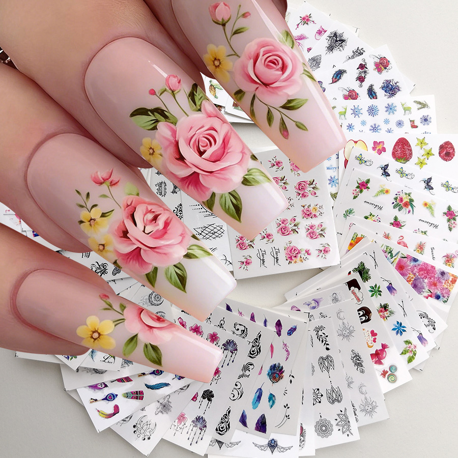 Waterslide Decal Paper - 48 наклеек для дизайна ногтей, весенние