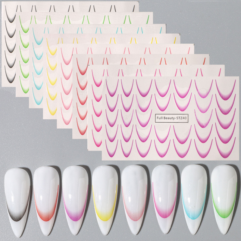 Waterslide Decal Paper - 8 шт. градиентные наклейки для французского